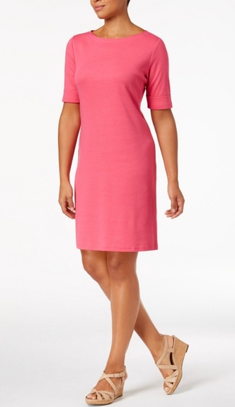 Karen Scott Dresses & Skirts - NWT Karen Scott Sport Petites Pink Cotton Dress